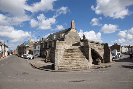 Trinity Bridge, 14th Century three-way stone arch bridge, Crowland, Lincolnshire, England - 27th April 2013のeditorial素材