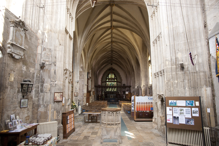 A view of the interior and nave of Crowland Abbey, Lincolnshire, United Kingdom - 27th April 2013のeditorial素材