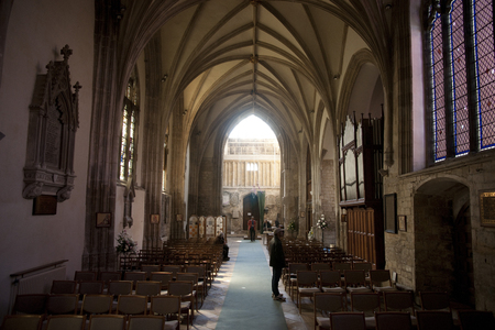 A view of the interior and nave of Crowland Abbey, Lincolnshire, United Kingdom - 27th April 2013のeditorial素材