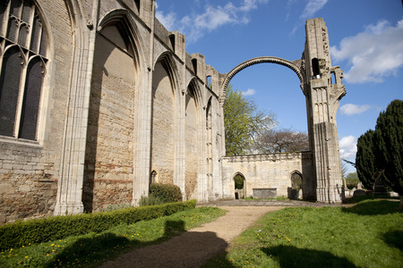 A view of the remains of Crowland Abbey, Lincolnshire, United Kingdom - 27th April 2013のeditorial素材