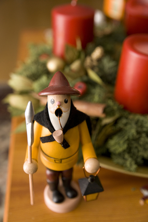 Traditional German Rauchermann incense burner man with smoking pipe - Munich, Germany - December...