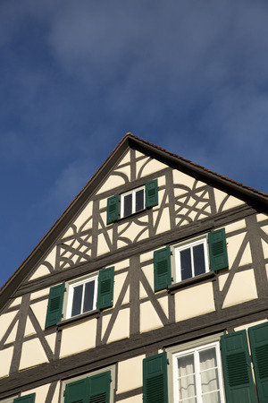 Old medieval houses, Schwabisch Hall, Baden-Wurttemberg, Germany - December 2013のeditorial素材