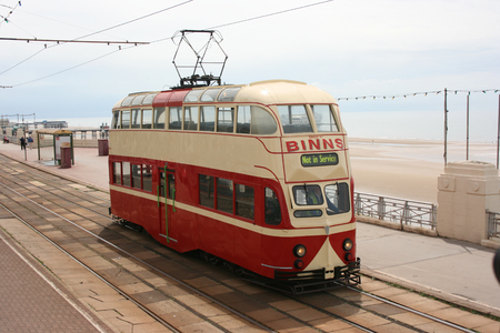 Blackpool number 703Â in Sunderland number 101Â - 1934 Balloon Car type Blackpool tramwayÂ tram - Blackpool, Lancashire, UK - 7th June 2010のeditorial素材