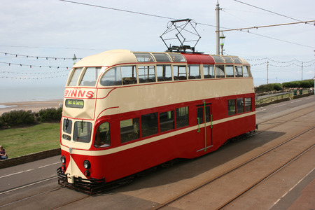 Blackpool number 703Â in Sunderland number 101Â - 1934 Balloon Car type Blackpool tramwayÂ tram - Blackpool, Lancashire, UK - 7th June 2010のeditorial素材
