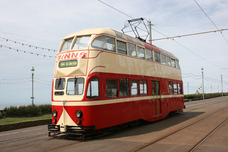 Blackpool number 703Â in Sunderland number 101Â - 1934 Balloon Car type Blackpool tramwayÂ tram - Blackpool, Lancashire, UK - 7th June 2010のeditorial素材