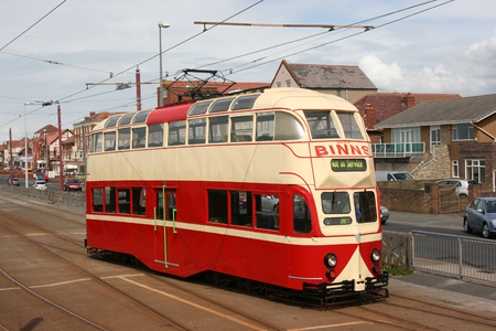Blackpool number 703Â in Sunderland number 101Â - 1934 Balloon Car type Blackpool tramwayÂ tram - Blackpool, Lancashire, UK - 7th June 2010のeditorial素材