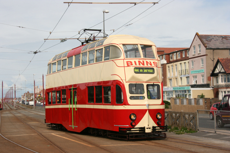 Blackpool number 703Â in Sunderland number 101Â - 1934 Balloon Car type Blackpool tramwayÂ tram - Blackpool, Lancashire, UK - 7th June 2010のeditorial素材