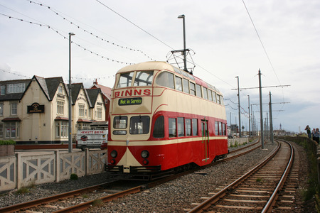 Blackpool number 703Â in Sunderland number 101Â - 1934 Balloon Car type Blackpool tramwayÂ tram - Blackpool, Lancashire, UK - 7th June 2010のeditorial素材
