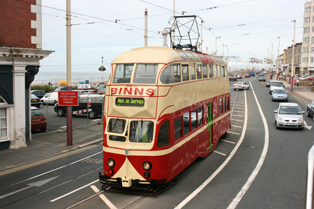 Blackpool number 703Â in Sunderland number 101Â - 1934 Balloon Car type Blackpool tramwayÂ tram - Blackpool, Lancashire, UK - 7th June 2010のeditorial素材