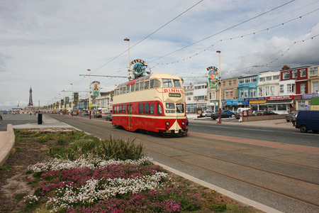 Blackpool number 703Â in Sunderland number 101Â - 1934 Balloon Car type Blackpool tramwayÂ tram - Blackpool, Lancashire, UK - 7th June 2010のeditorial素材