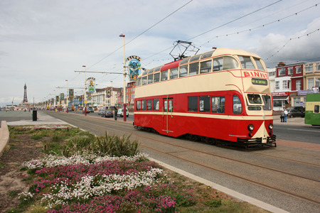Blackpool number 703Â in Sunderland number 101Â - 1934 Balloon Car type Blackpool tramwayÂ tram - Blackpool, Lancashire, UK - 7th June 2010のeditorial素材