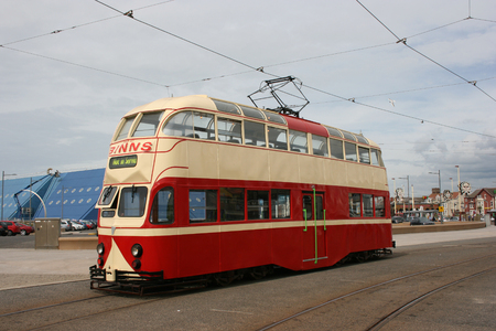 Blackpool number 703Â in Sunderland number 101Â - 1934 Balloon Car type Blackpool tramwayÂ tram - Blackpool, Lancashire, UK - 7th June 2010のeditorial素材
