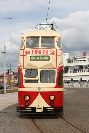 Blackpool number 703Â in Sunderland number 101Â - 1934 Balloon Car type Blackpool tramwayÂ tram - Blackpool, Lancashire, UK - 7th June 2010のeditorial素材
