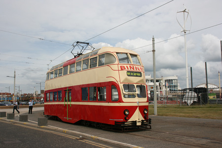 Blackpool number 703Â in Sunderland number 101Â - 1934 Balloon Car type Blackpool tramwayÂ tram - Blackpool, Lancashire, UK - 7th June 2010のeditorial素材