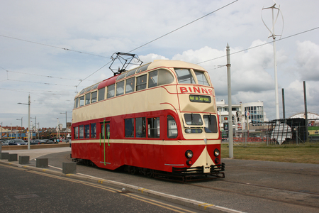 Blackpool number 703Â in Sunderland number 101Â - 1934 Balloon Car type Blackpool tramwayÂ tram - Blackpool, Lancashire, UK - 7th June 2010のeditorial素材