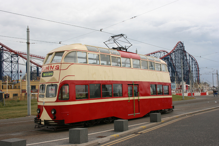 Blackpool number 703Â in Sunderland number 101Â - 1934 Balloon Car type Blackpool tramwayÂ tram - Blackpool, Lancashire, UK - 7th June 2010のeditorial素材