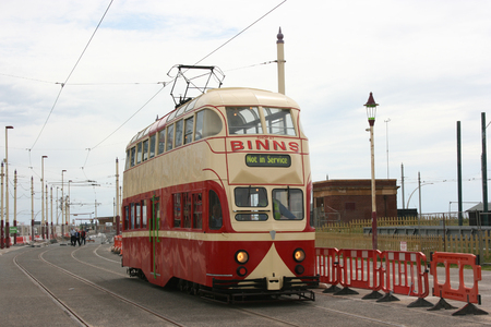 Blackpool number 703Â in Sunderland number 101Â - 1934 Balloon Car type Blackpool tramwayÂ tram - Blackpool, Lancashire, UK - 7th June 2010のeditorial素材
