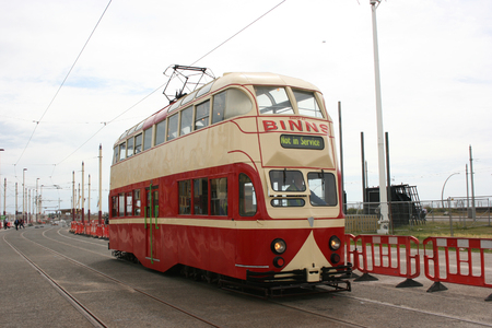 Blackpool number 703Â in Sunderland number 101Â - 1934 Balloon Car type Blackpool tramwayÂ tram - Blackpool, Lancashire, UK - 7th June 2010のeditorial素材