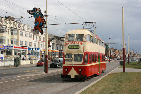 Blackpool number 703Â in Sunderland number 101Â - 1934 Balloon Car type Blackpool tramwayÂ tram - Blackpool, Lancashire, UK - 7th June 2010のeditorial素材