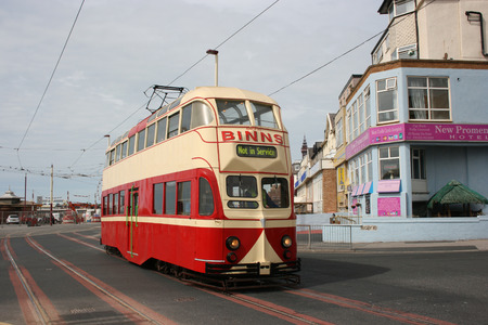 Blackpool number 703Â in Sunderland number 101Â - 1934 Balloon Car type Blackpool tramwayÂ tram - Blackpool, Lancashire, UK - 7th June 2010のeditorial素材