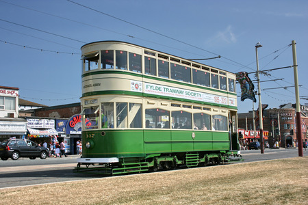 Historic Standard Car tram no.147 at Blackpool Tramway - Blackpool, Lancashire, United Kingdom - 27th June 2010のeditorial素材