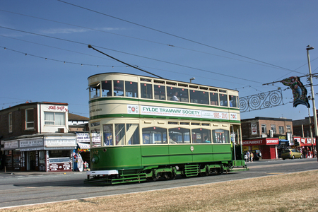 Historic Standard Car tram no.147 at Blackpool Tramway - Blackpool, Lancashire, United Kingdom - 27th June 2010のeditorial素材