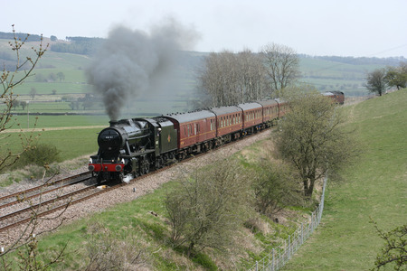 8F Steam Locomotive No. 48151 at Gargrave - 23rd April 2010 with the Whitby-Carnforth Charter Train - Gargrave, United Kingdomのeditorial素材