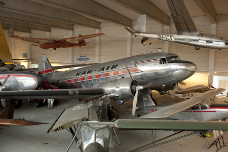 A view of the Finnish Aviation Museum near Helsinki, 16th June 2013 - Helsinki Airport, Helsinki, Finlandのeditorial素材