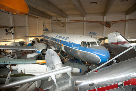 A view of the Finnair Convair 440 at the Finnish Aviation Museum near Helsinki, 16th June 2013 - Helsinki Airport, Helsinki, Finlandのeditorial素材