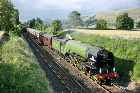 A1 Steam Locomotive Tornado with a Carlisle to Crewe Railtour - Settle Junction, Yorkshire, United Kingdom - 24th June 2010のeditorial素材