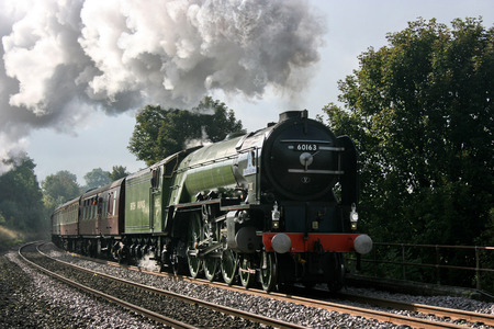 A1 Steam Locomotive Tornado with a Worcester to Carlisle Railtour - Langliffe, Yorkshire, United Kingdom - 10th October 2009のeditorial素材