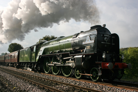 A1 Steam Locomotive Tornado with a Worcester to Carlisle Railtour - Langliffe, Yorkshire, United Kingdom - 10th October 2009のeditorial素材