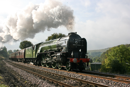 A1 Steam Locomotive Tornado with a Worcester to Carlisle Railtour - Langliffe, Yorkshire, United Kingdom - 10th October 2009のeditorial素材