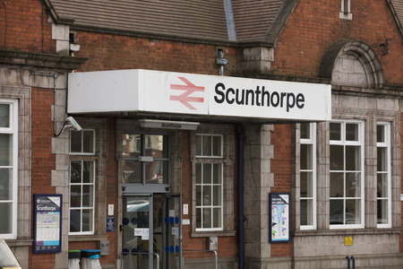 Scunthorpe Station entrance - Scunthorpe, Lincolnshire, United Kingdom - 23rd January 2018のeditorial素材