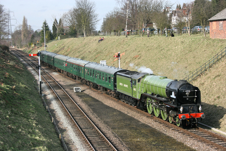 A1 Steam Locomotive Tornado at the Great Central Railway Heritage Steam Railway, Loughborough, Leicestershire, United Kingdom - 21st March 2010のeditorial素材