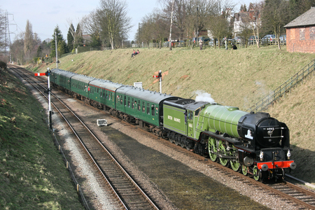 A1 Steam Locomotive Tornado at the Great Central Railway Heritage Steam Railway, Loughborough, Leicestershire, United Kingdom - 21st March 2010のeditorial素材