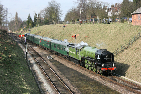 A1 Steam Locomotive Tornado at the Great Central Railway Heritage Steam Railway, Loughborough, Leicestershire, United Kingdom - 21st March 2010のeditorial素材