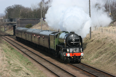 A1 Steam Locomotive Tornado at the Great Central Railway Heritage Steam Railway, Loughborough, Leicestershire, United Kingdom - 21st March 2010のeditorial素材