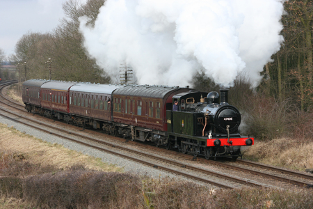 Jinty Steam Loco number 47406 at the Great Central Railway Heritage Steam Railway, Loughborough, Leicestershire, United Kingdom - 21st March 2010.のeditorial素材