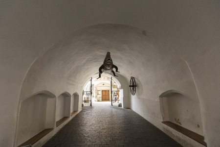 The Brno dragon in the Old Town Hall in Brno building, Czech Republic, Europe - February 22nd 2018のeditorial素材