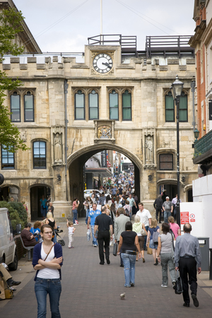 A view of a stonebow and guildhall in Lincoln, Lincolnshire, United Kingdom - August 2009のeditorial素材