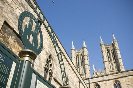A view of Lincoln Cathedral, Lincoln, Lincolnshire, United Kingdom - August 2009のeditorial素材