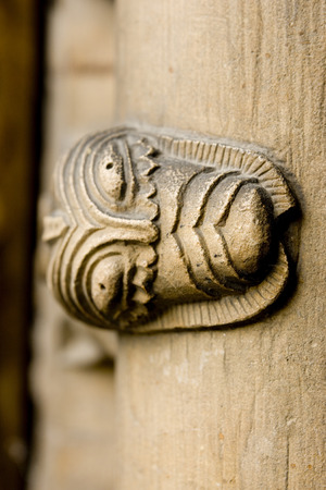 Original stone carvings around the west front door, Lincoln Cathedral, Lincoln, Lincolnshire, UK -August 2009のeditorial素材