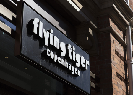 Flying Tiger Copenhagen store entrance, Lincoln, Lincolnshire, UK - 5th April 2018のeditorial素材