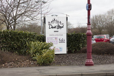 Entrance sign and logo at David Lloyd leisure facility, Derby, Derbyshire, UK - 3rd April 2018のeditorial素材