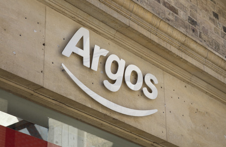 Argos Catalogue shop sign, high street, Lincoln, Lincolnshire, UK - 5th April 2018のeditorial素材