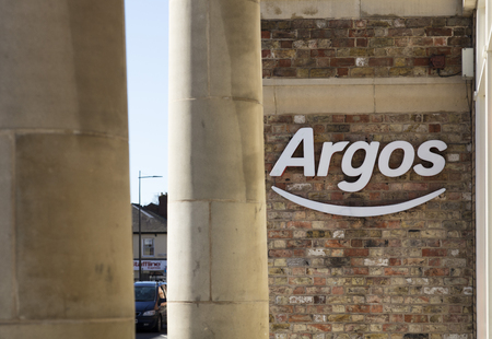 Argos Catalogue shop sign, high street, Lincoln, Lincolnshire, UK - 5th April 2018のeditorial素材