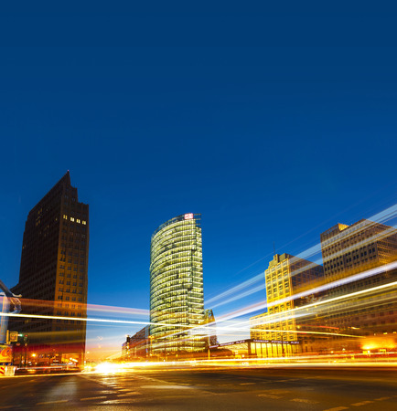 Potsdamer Platz, Berlin, Germany - 20th August 2018 - Timelapse of Trafficのeditorial素材