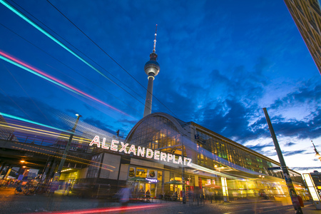 Berlin, Germany - 17th August 2018: The Fernsehturm TV Tower near Alexanderplatzのeditorial素材