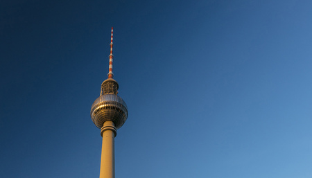 Berlin, Germany - 17th August 2018: The Fernsehturm TV Tower near Alexanderplatzのeditorial素材